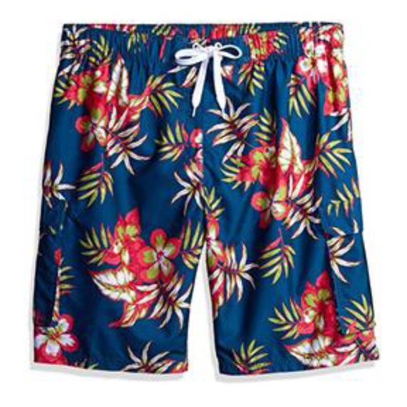 Kanu Surf Other - Denim Blue Tropical Floral Print Swim Trunks XXL